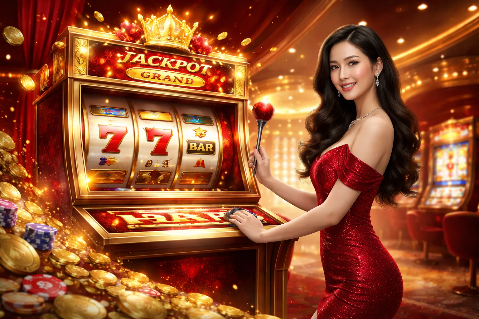 Hình ảnh quay hũ i9bet141 sôi động với các biểu tượng slot game và hiệu ứng chiến thắng rực rỡ, tông màu cam đen chủ đạo